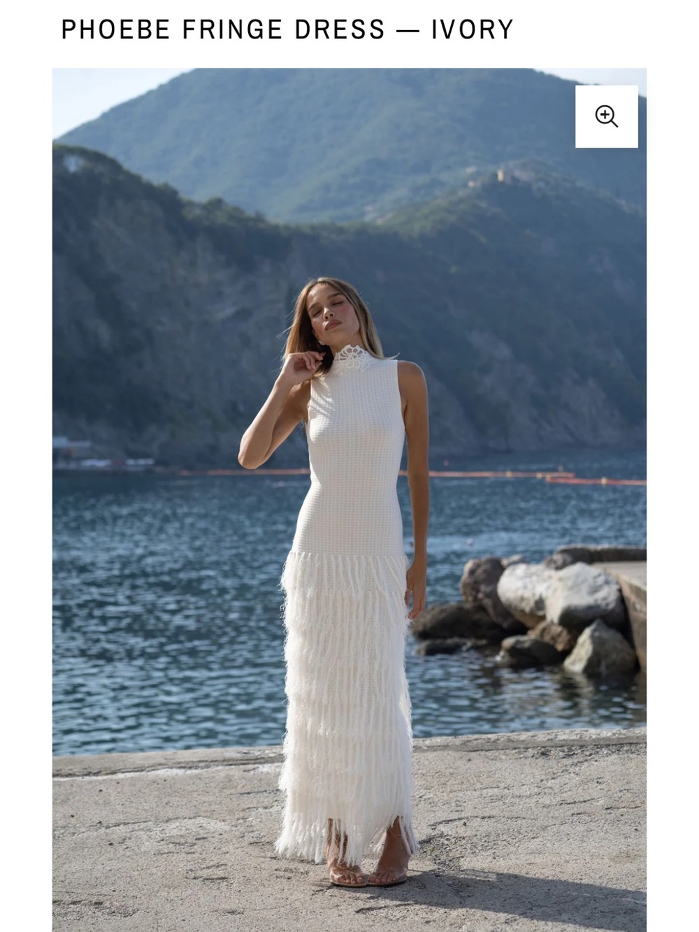 Yllw The Label Phoebe Fringe Maxi Dress — Ivory